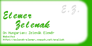 elemer zelenak business card