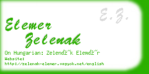 elemer zelenak business card